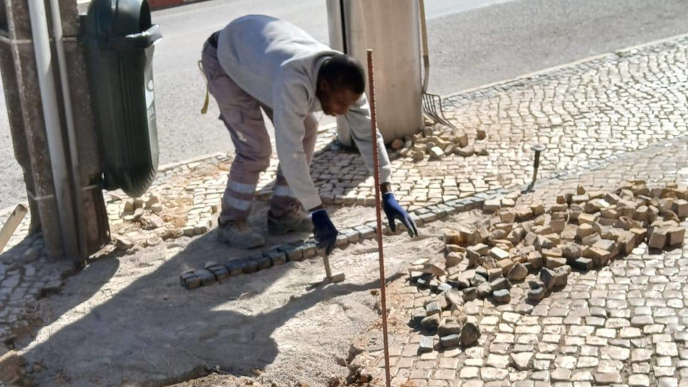 Manutenção de bermas e passeios na Avenida Vasco da Gama