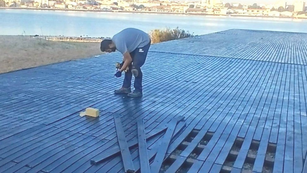 Intervenção no deck do pontão junto à Quinta da Fidalga